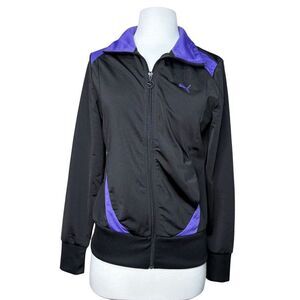 Puma Track Jacket Black and Purple Womens Size Small